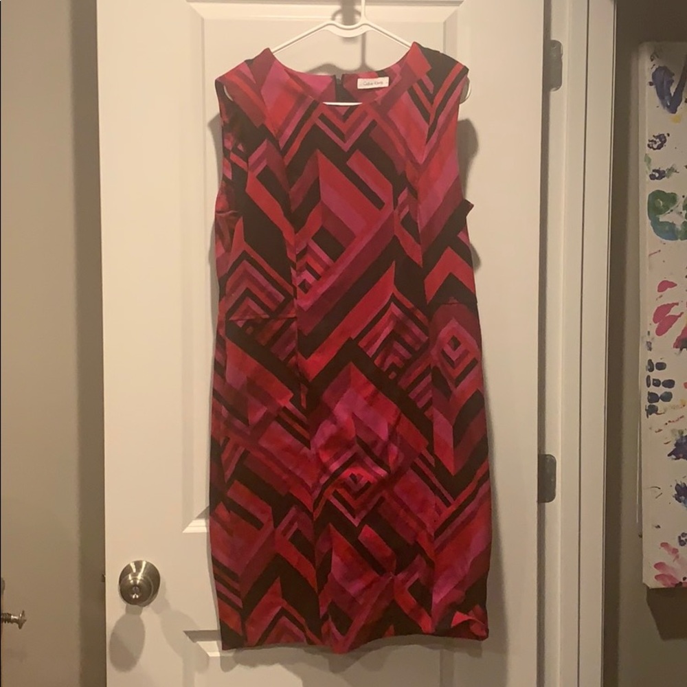 Calvin Klein Sz 14 BodyCon ZigZag Dress